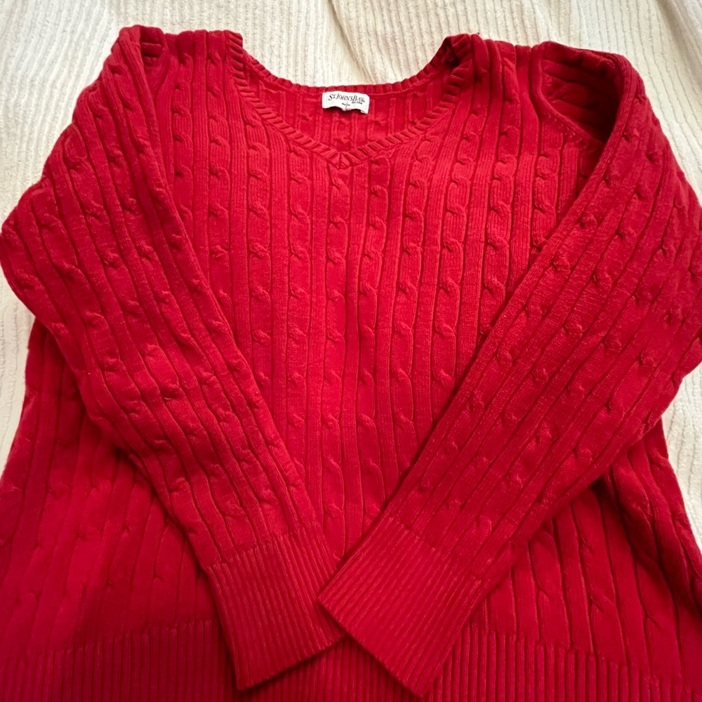Red 90’s St. John’s Bay sweater